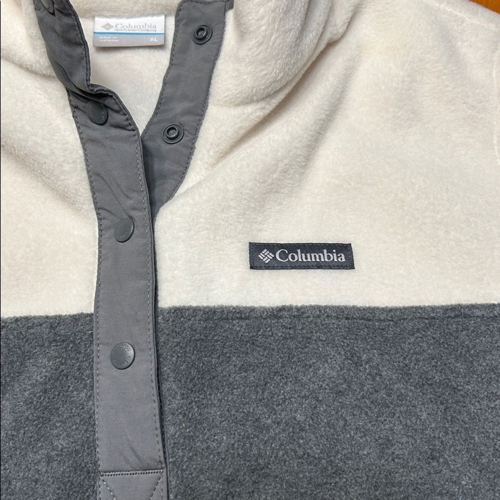 Columbia Granola Girl Gorpcore Fleece Pullover Vintage 90s Colorblock Snap Neck - Picture 7 of 8